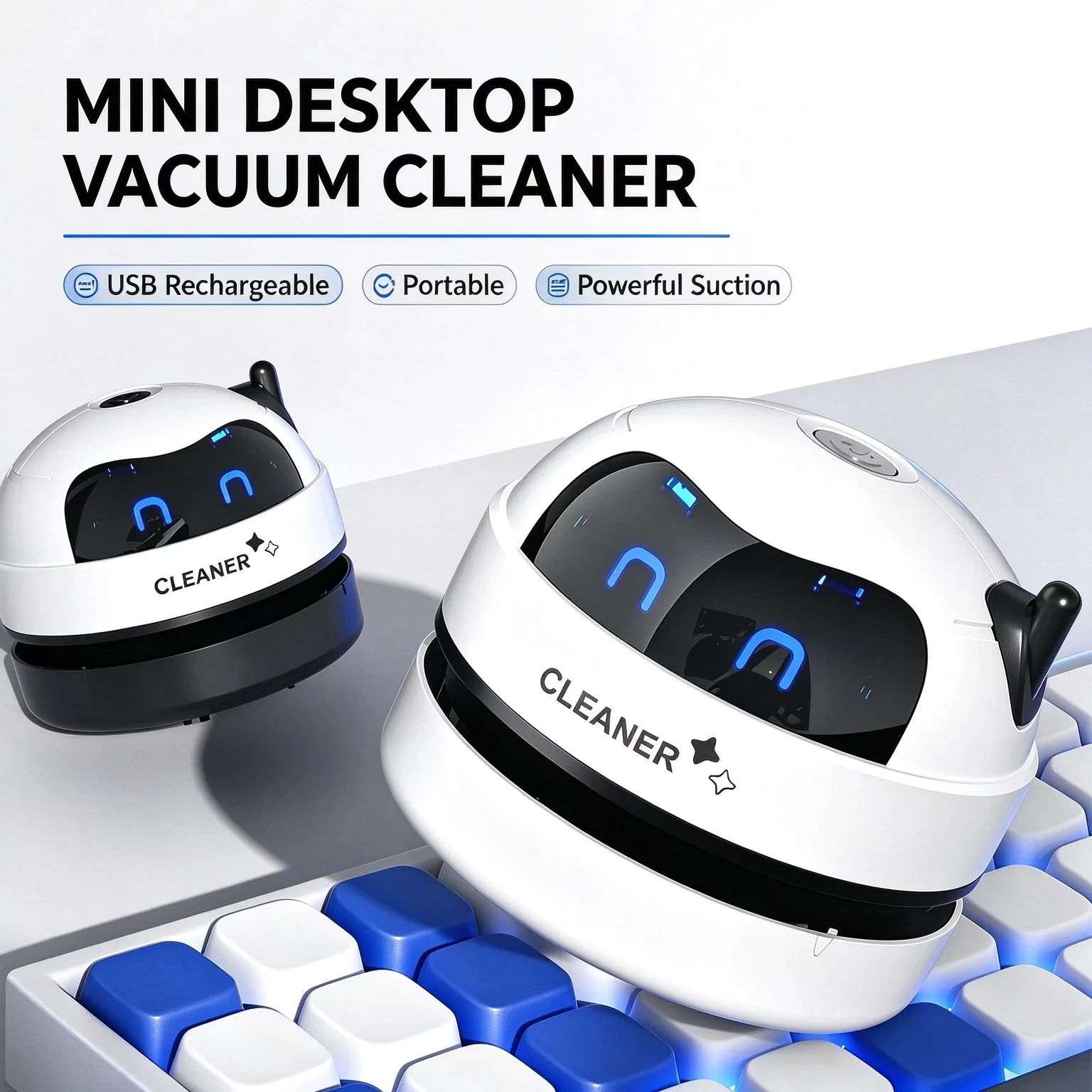 Mini Desktop Vacuum Cleaner For Eraser Dust - Taşınabilir Mini Masaüstü Elektrikli Süpürge 360